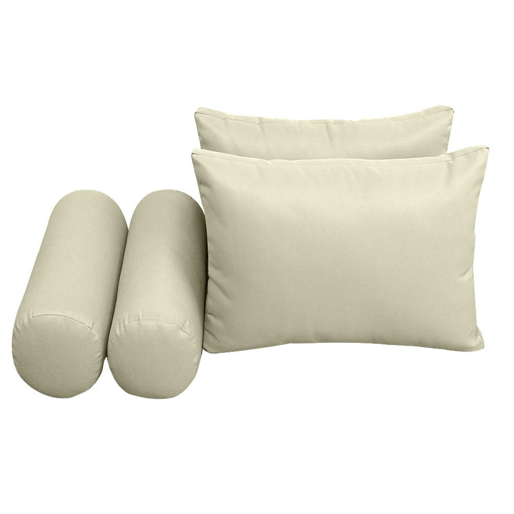 STYLE 2 - Mattress & Pillow Bolster Cushion for Outdoor Indoor Daybed Porch Swing Bed Knife Edge Twin Size AD005 | COVERS ONLY |