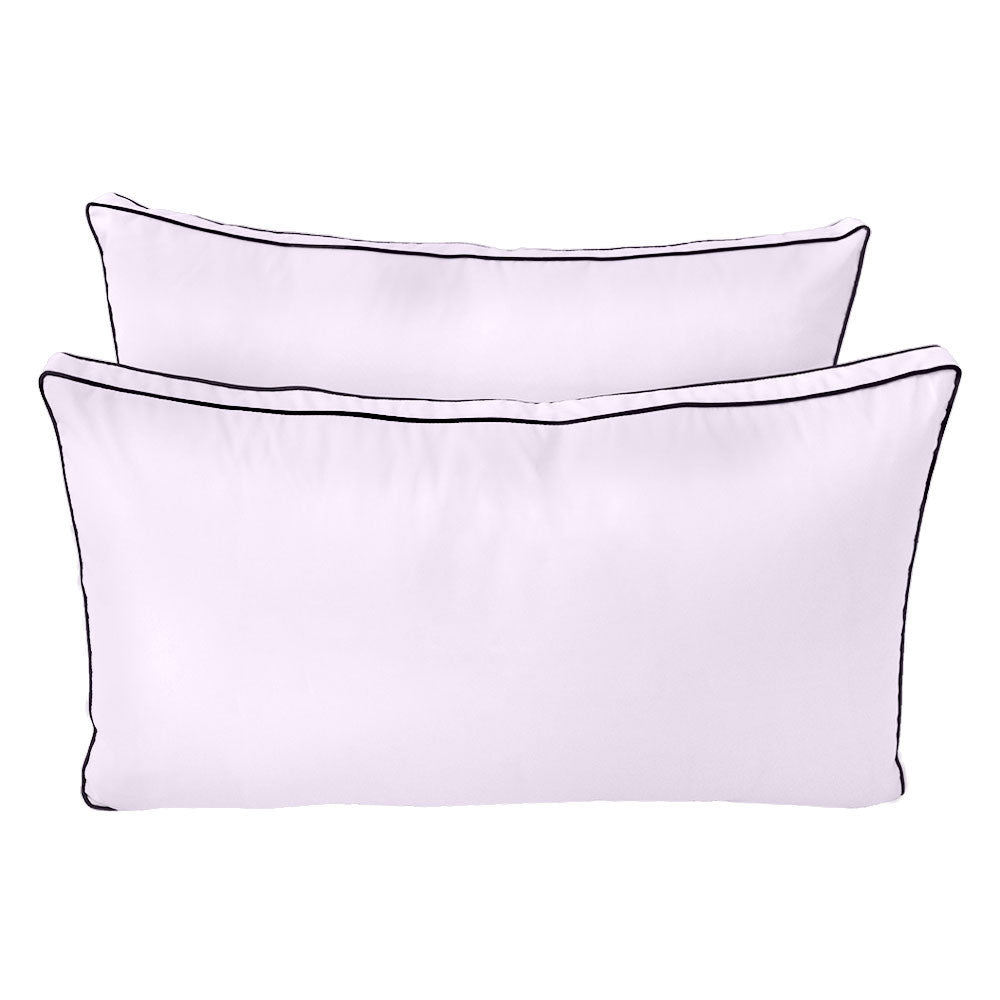 Five-piece pillow and bolster cushion set including seat cushion, two square back pillows, and two bolster pillows for indoor or outdoor seating.