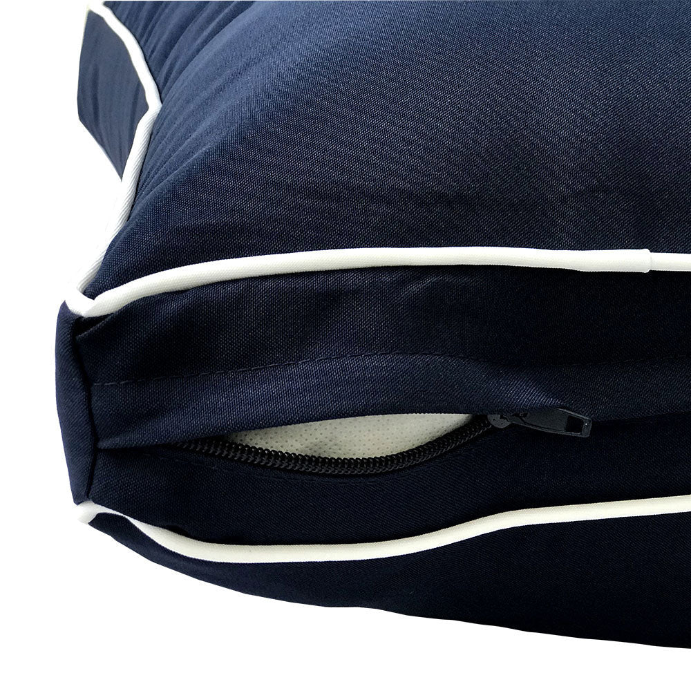 STYLE 3 Pillow & Bolster Cushion for Outdoor Indoor Daybed Porch Swing Bed Crib Size Contrast Trim AD101 | COVERS ONLY |