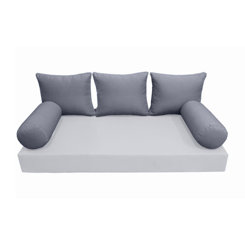 Modern outdoor daybed cushion set with two bolsters and two pillows, ideal for patio, porch, or indoor lounge spaces. — cover only