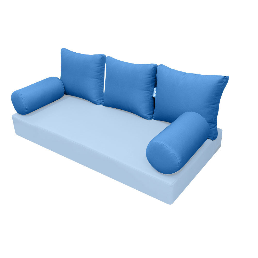STYLE 3 pillow and bolster cushion set for daybeds, porch swings, or beds – indoor and outdoor use with durable knife-edge design. — cover only