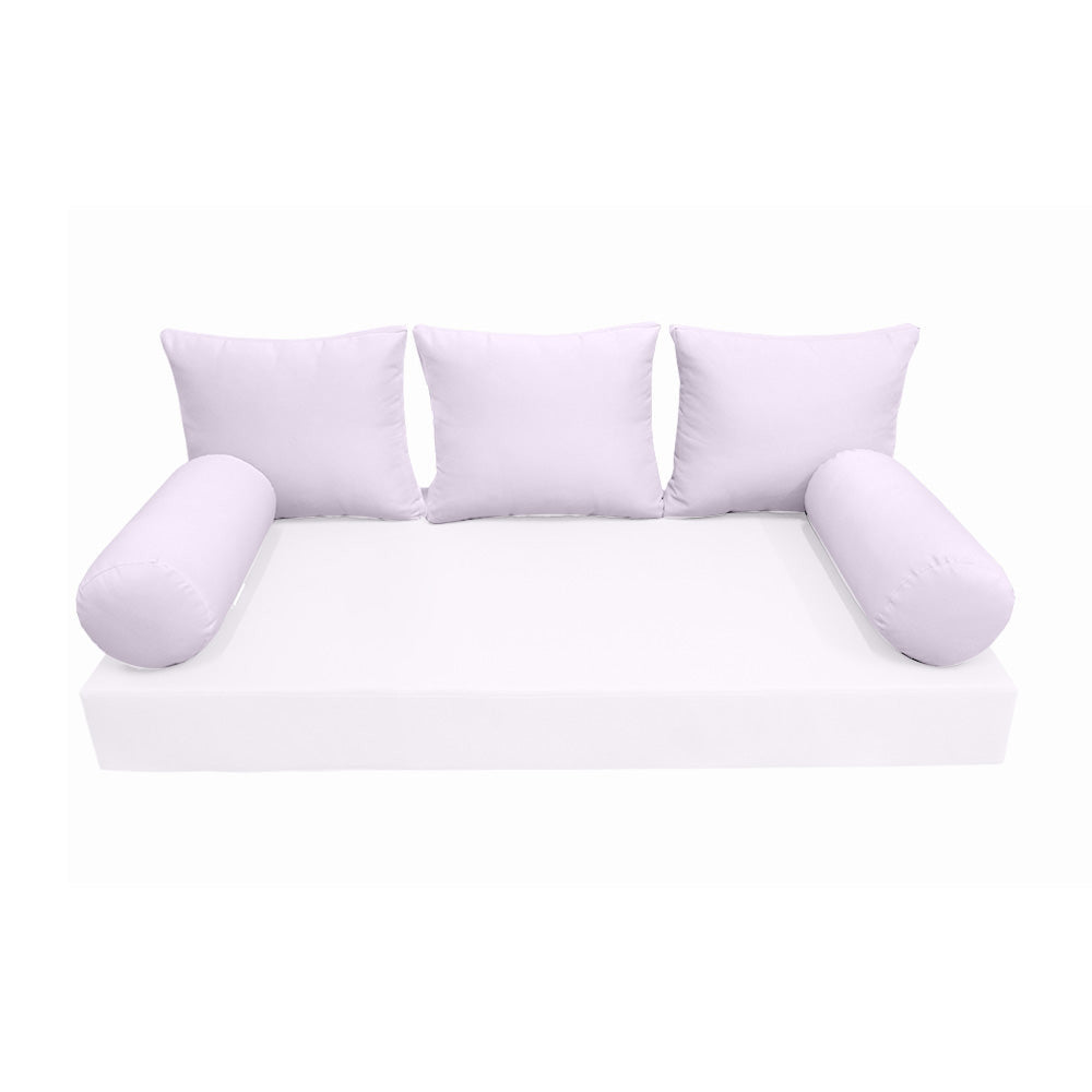 Modern outdoor daybed cushion set with two bolsters and two pillows, ideal for patio, porch, or indoor lounge spaces. — cover only