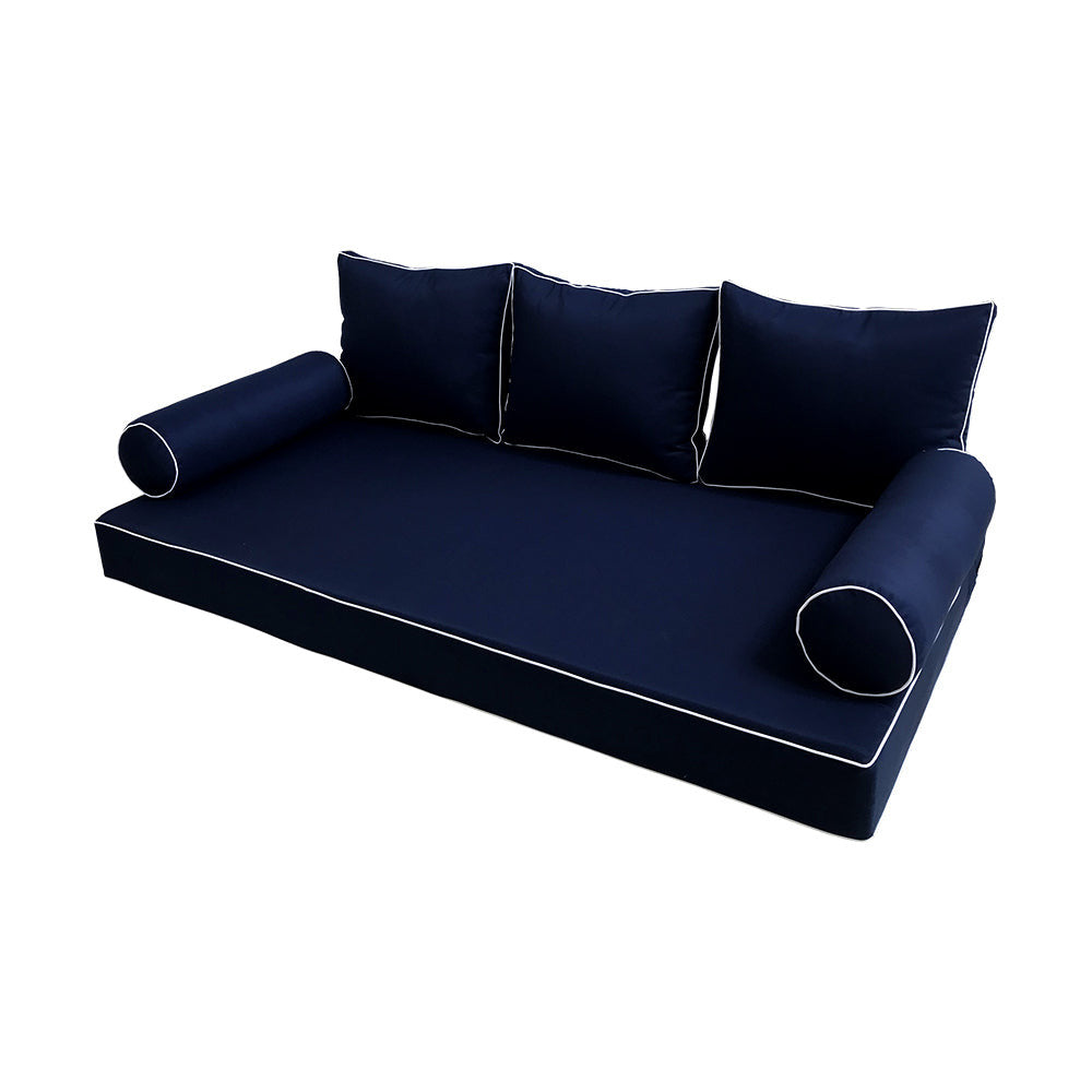 STYLE 3 pillow and bolster cushion set for daybeds, porch swings, or beds – indoor and outdoor use with durable knife-edge design. — cover only
