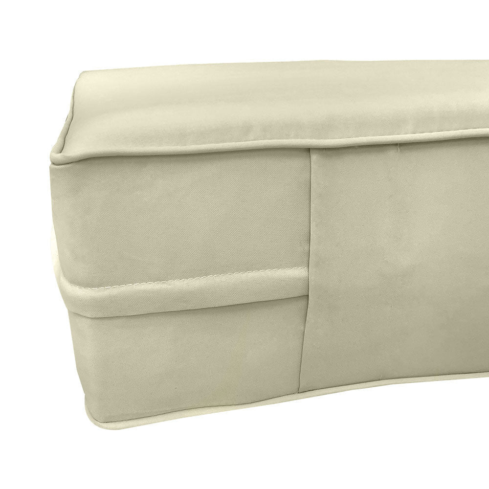 STYLE 3 - Mattress & Pillow Bolster Cushion for Outdoor Indoor Daybed Porch Swing Bed Piped Trim Crib Size AD005 | COVERS ONLY |