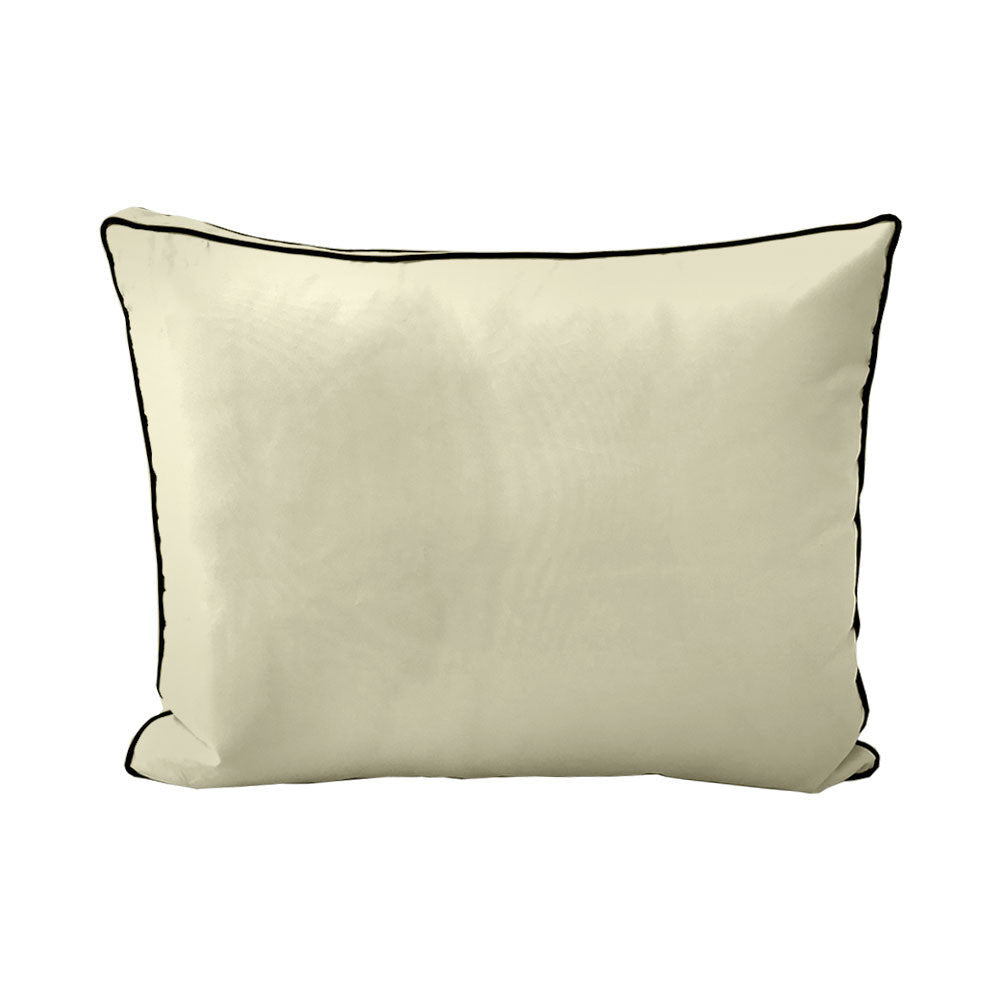 STYLE 3 Pillow & Bolster Cushion for Outdoor Indoor Daybed Porch Swing Bed Full Size Contrast Trim AD005 | COVERS ONLY |