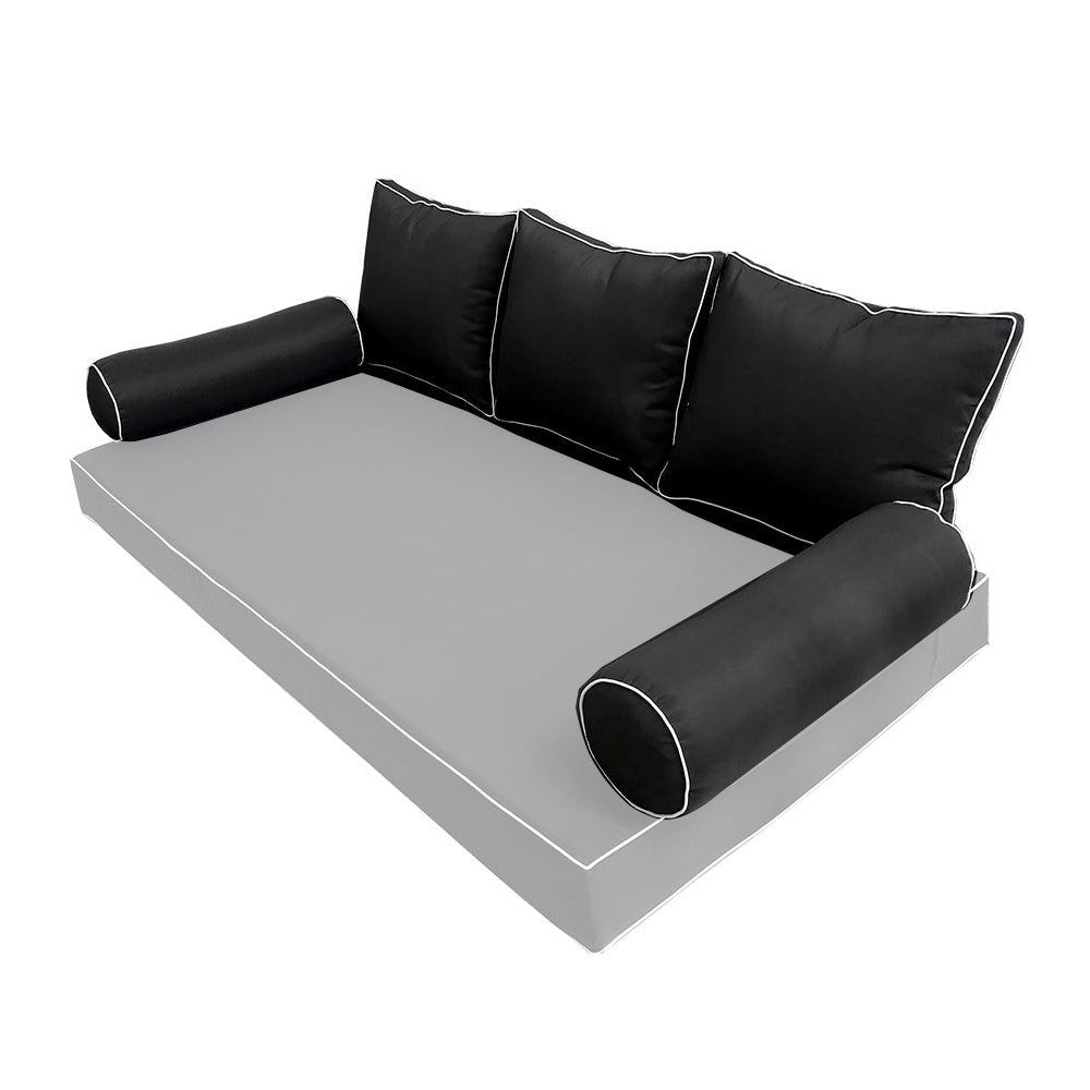 STYLE 3 pillow and bolster cushion set for daybeds, porch swings, or beds – indoor and outdoor use with durable knife-edge design. — cover only