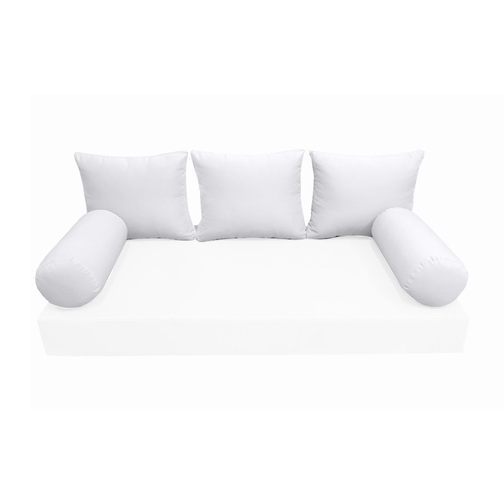 Modern outdoor daybed cushion set with two bolsters and two pillows, ideal for patio, porch, or indoor lounge spaces. — cover only