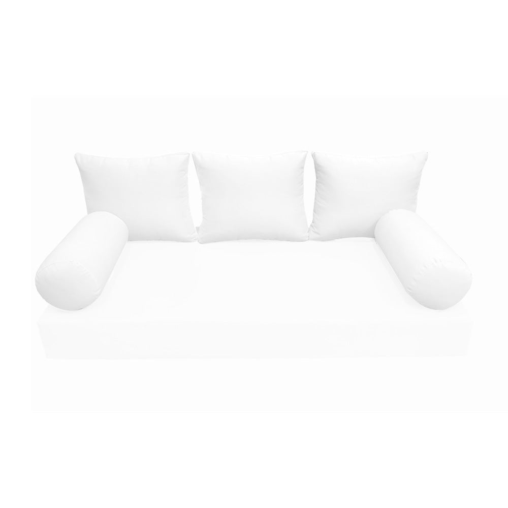 Modern outdoor daybed cushion set with two bolsters and two pillows, ideal for patio, porch, or indoor lounge spaces. — cover only