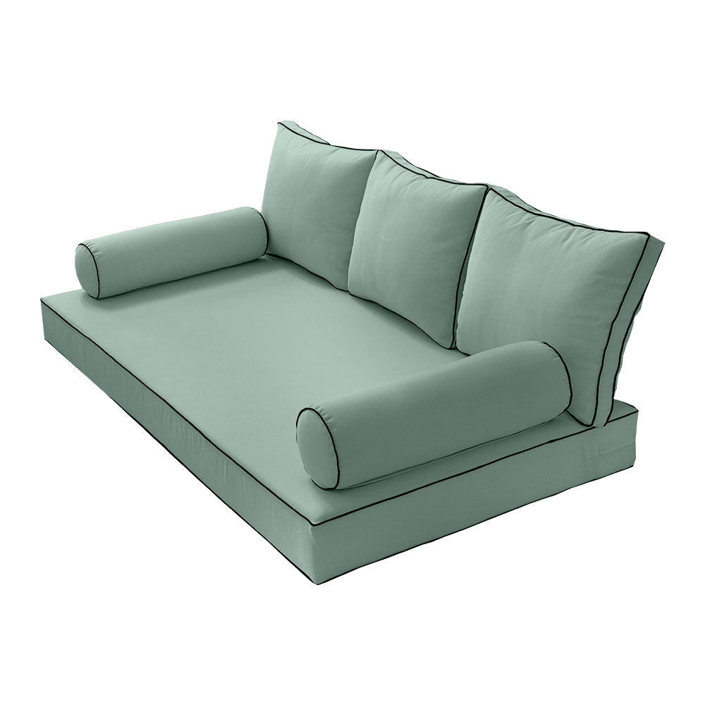STYLE 3 pillow and bolster cushion set for daybeds, porch swings, or beds – indoor and outdoor use with durable knife-edge design. — cover only