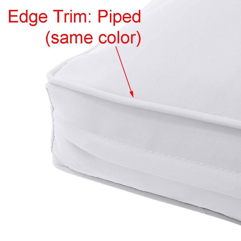 STYLE 3 - Mattress & Pillow Bolster Cushion for Outdoor Indoor Daybed Porch Swing Bed Piped Trim Full Size AD103 | COVERS ONLY |