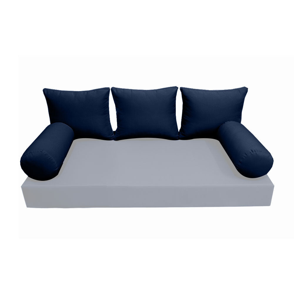 Modern outdoor daybed cushion set with two bolsters and two pillows, ideal for patio, porch, or indoor lounge spaces. — cover only