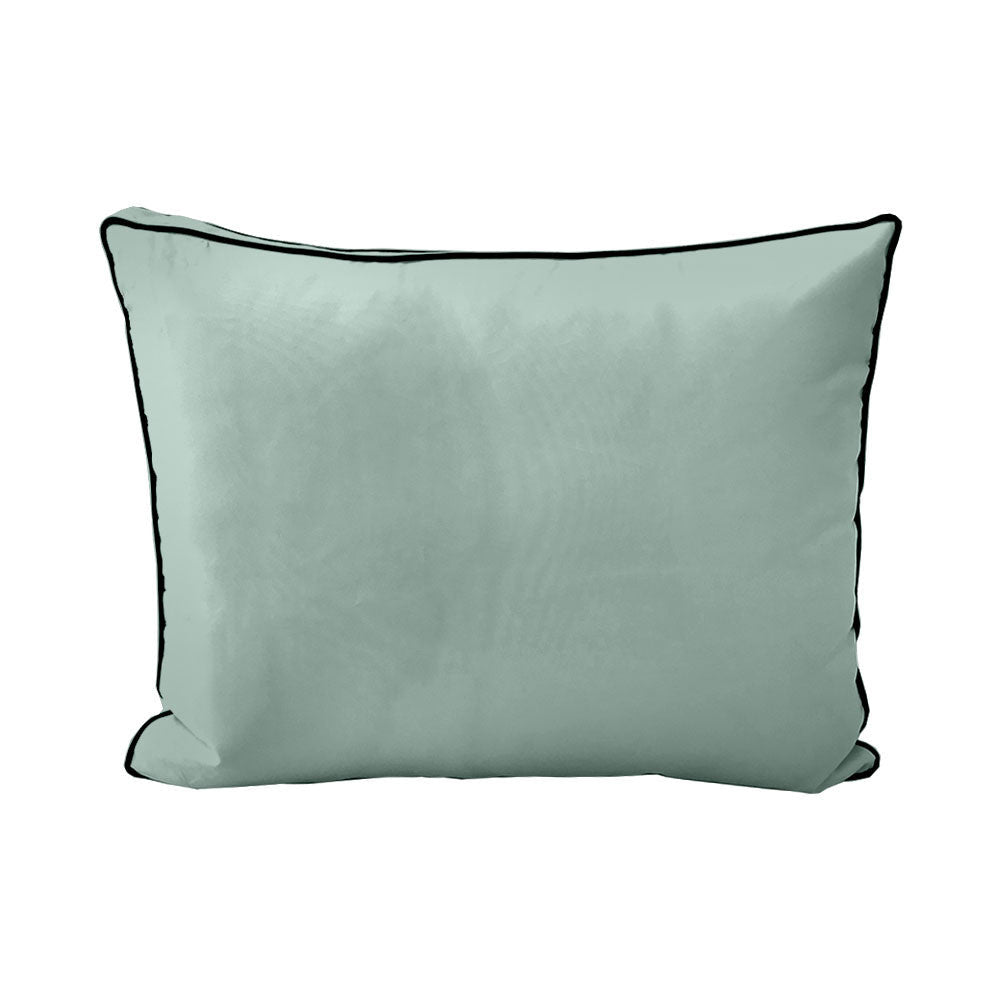 STYLE 3 - Mattress & Pillow Bolster Cushion for Outdoor Indoor Daybed Porch Swing Bed Contrast Trim Twin-XL Size AD002 | COVERS ONLY |