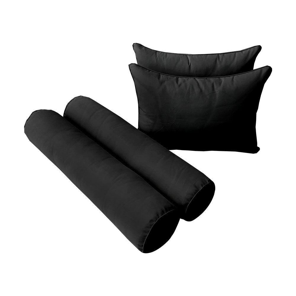 STYLE 4 Pillow & Bolster Cushion for Outdoor Indoor Daybed Porch Swing Bed Crib Size Piped Trim AD109 | COVERS ONLY |