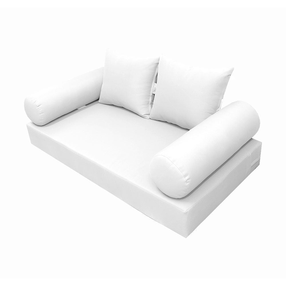 STYLE 4 pillow and bolster cushion set for daybeds, porch swings, or beds – indoor and outdoor use with durable knife-edge design. — cover only