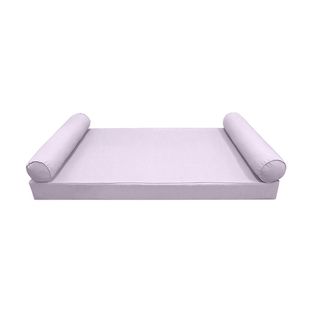 STYLE 5 - Mattress & Pillow Bolster for Outdoor Indoor Daybed Porch Swing Bed Piped Trim Twin-XL Size AD107 | COVERS ONLY |