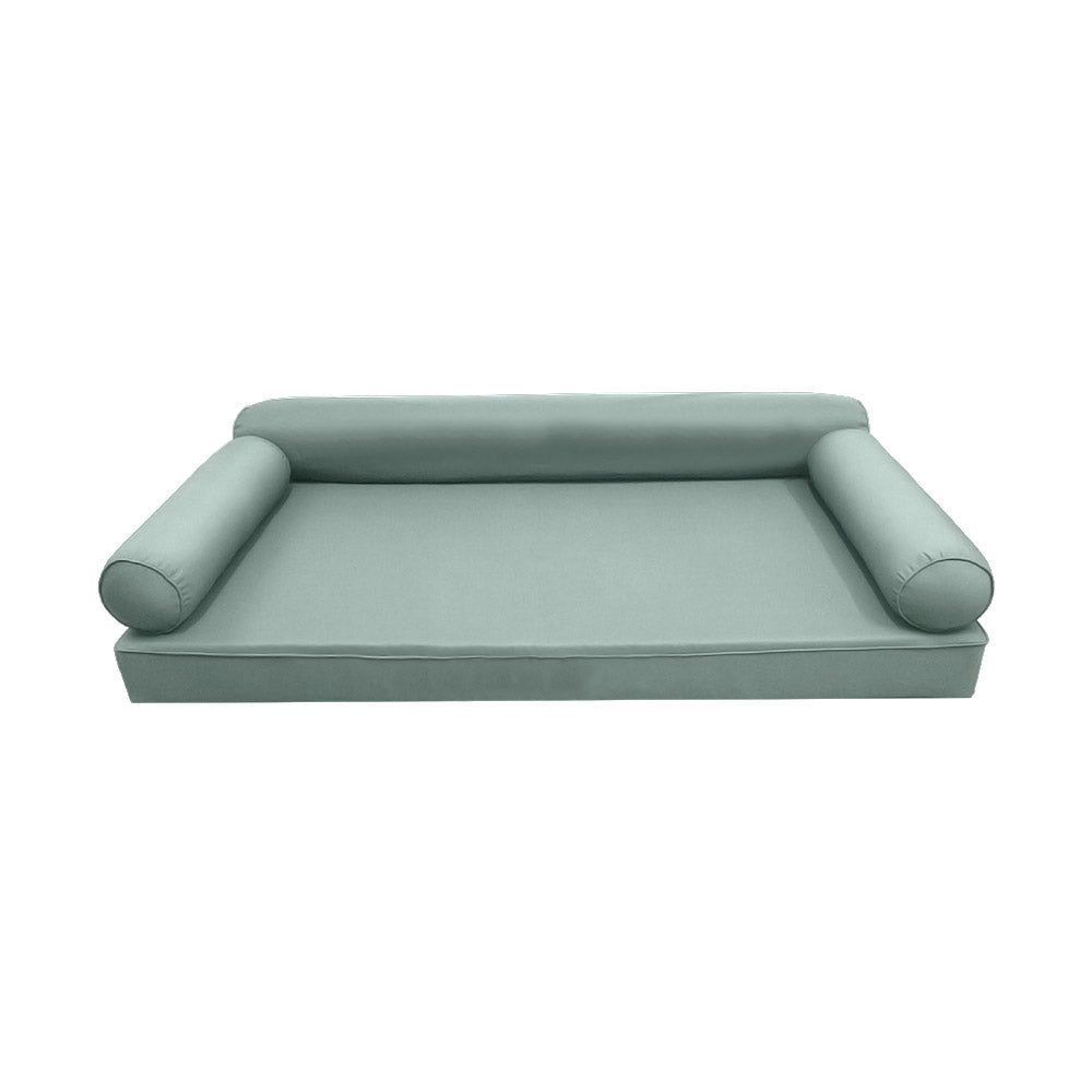 Style6 Twin-XL Size 4PC Pipe Trim Outdoor Daybed Mattress Cushion Bolster Pillow Slip Cover COMPLETE SET AD002