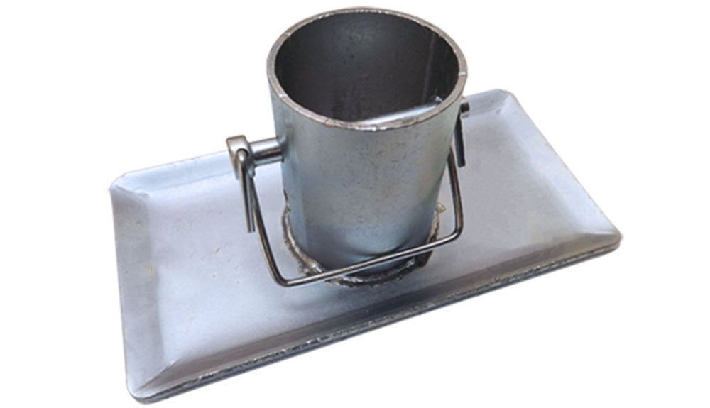 5,000 lb Capacity Trailer Jack Foot Plate 2" Inner Diameter with Pin – Galvanized Steel