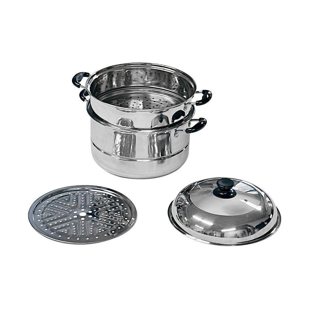 11" (28cm) Stainless Steel Steam Pot Multi-Layer Stack Steam Pot Boiler Cookware