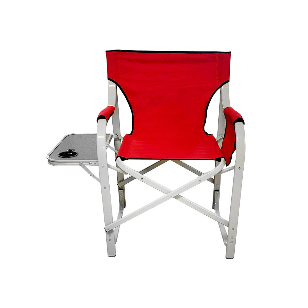 Red Foldable Director Chair Camping Chair Cup Holder Side Table Camp S