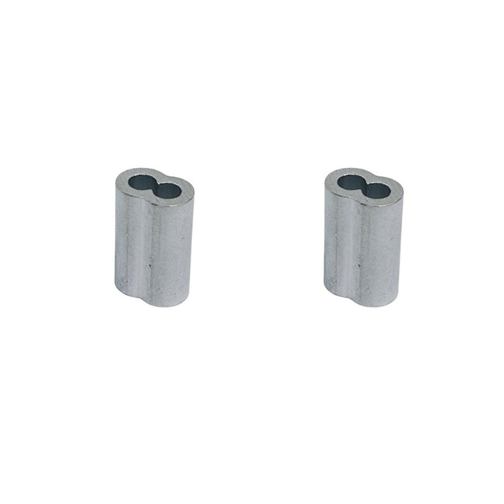 10 Pc Set Aluminum Sleeve Wire Rope Swage Crimp Clip, Duplex Oval Sleeves for Cable Loop Ends, Rigging, Railing