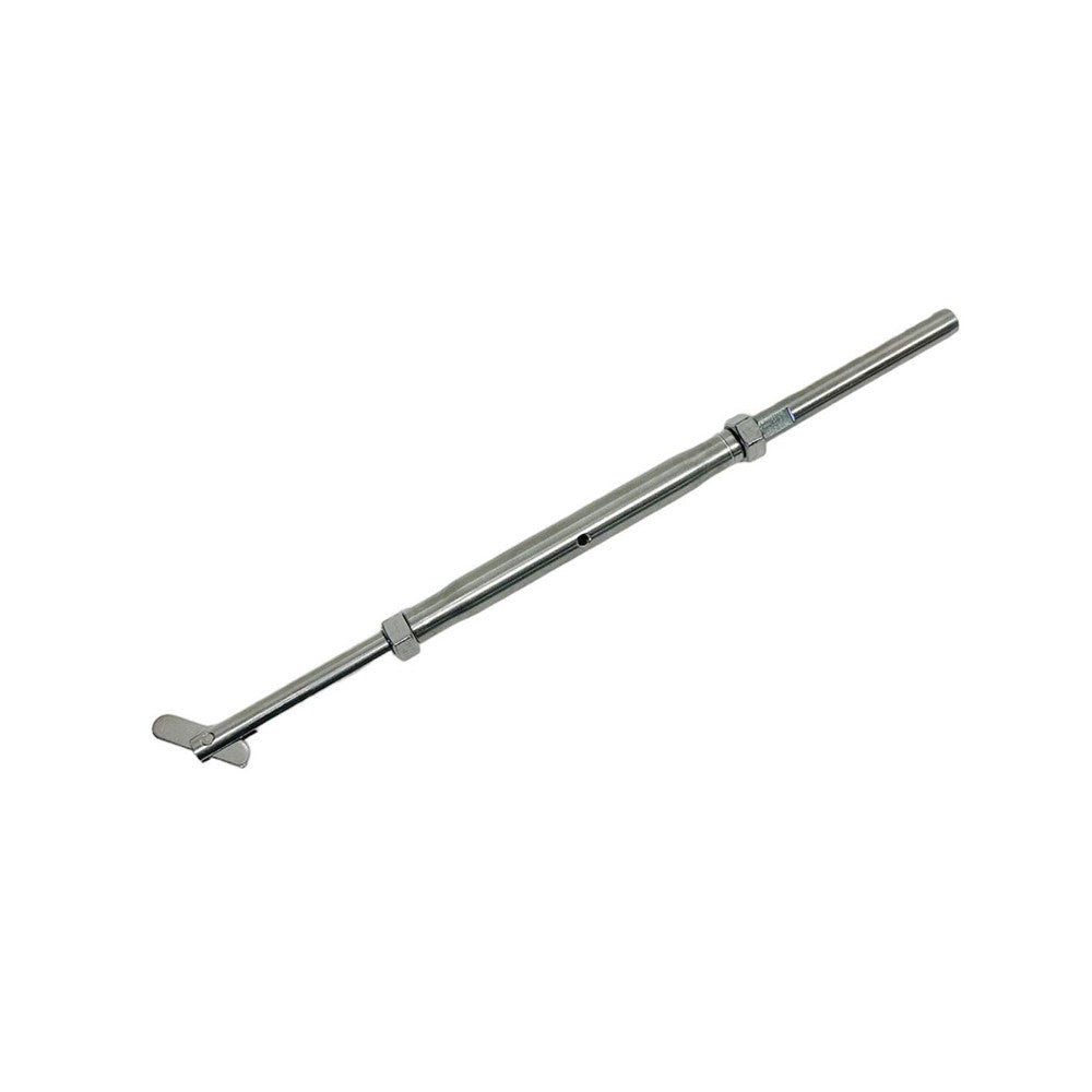4 Pc Set T316 Stainless Steel 1/4" Threaded Drop Pin and Hand Swage Stud Turnbuckle for Cable, Wire Rope Railing Tensioner