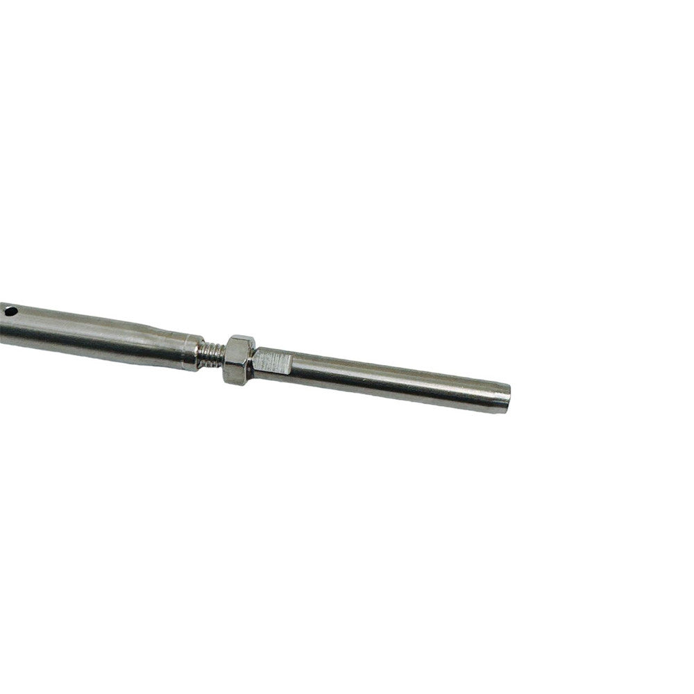 4 Pc Set T316 Stainless Steel 1/4" Threaded Drop Pin and Hand Swage Stud Turnbuckle for Cable, Wire Rope Railing Tensioner