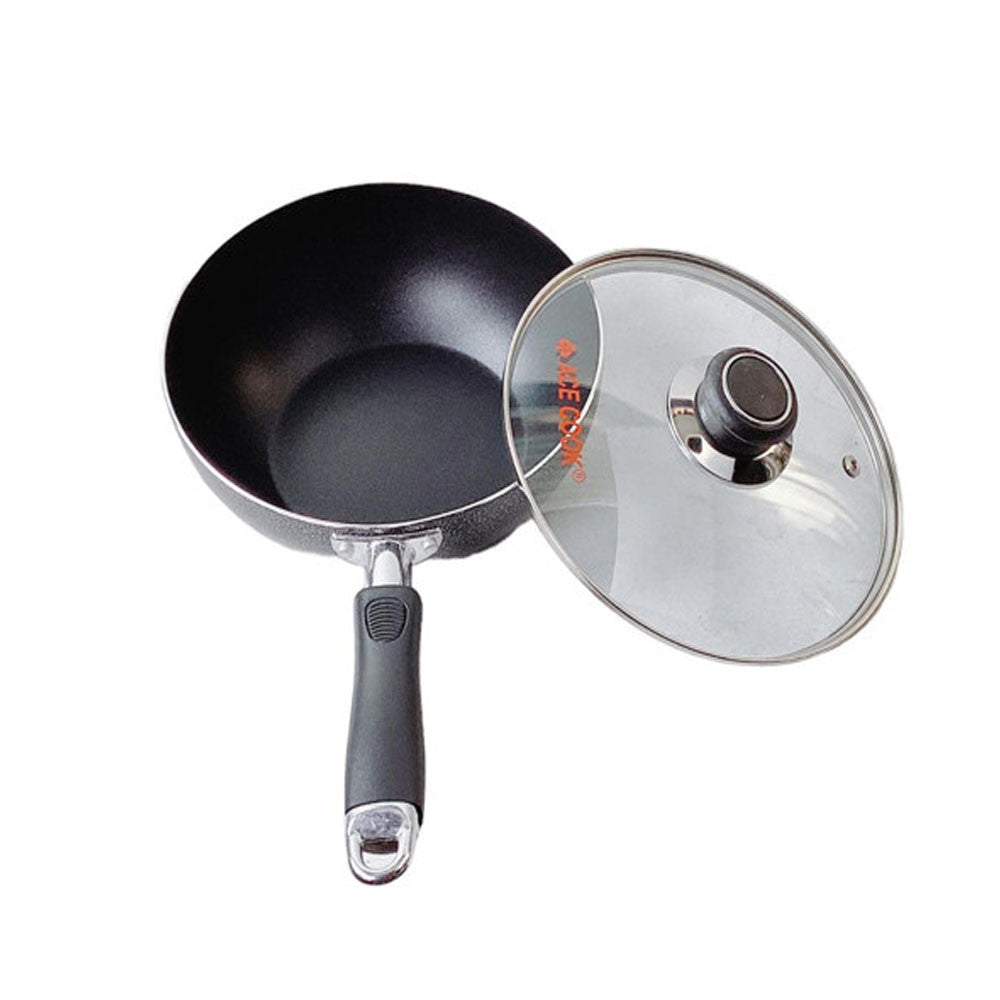 8" (20CM) Non-Stick Coating Wok Frying Pan With Lid Cooking Pot Cookware Kitchen
