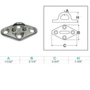 4 Pc Marine Stainless Steel T304 11/32" Diamond Pad Eye Welded Eye Pad Lift Rig