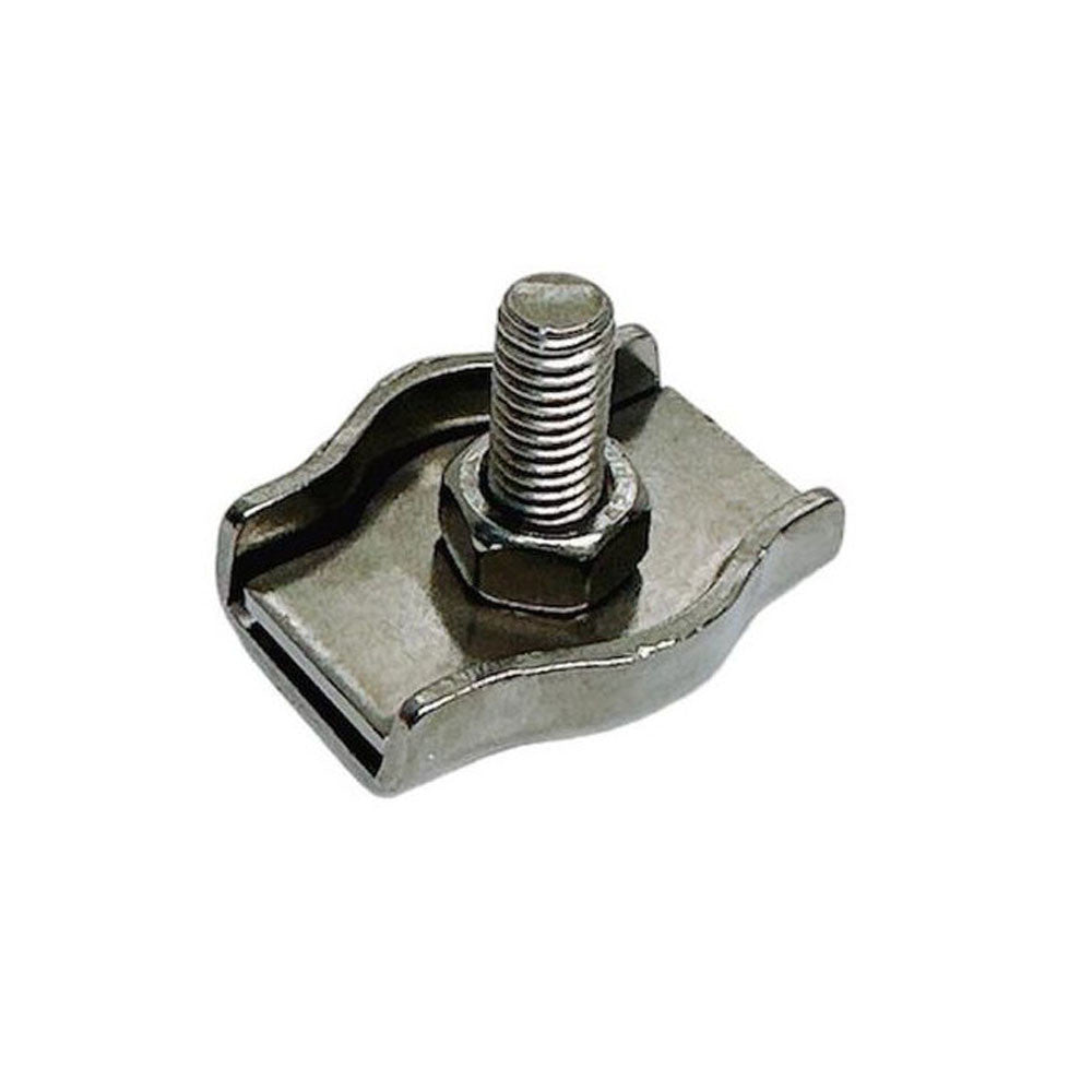 4 Pc Set T304 Stainless Steel Single Simplex Clip, Bolt Wire Rope Clip for Cable, Rigging, Marine, Outdoor, and Utility Use