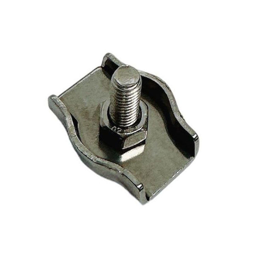 4 Pc Set T304 Stainless Steel Single Simplex Clip, Bolt Wire Rope Clip for Cable, Rigging, Marine, Outdoor, and Utility Use