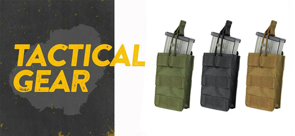 Tactical MOLLE Single Open Top Bungee Magazine Mag Pouch