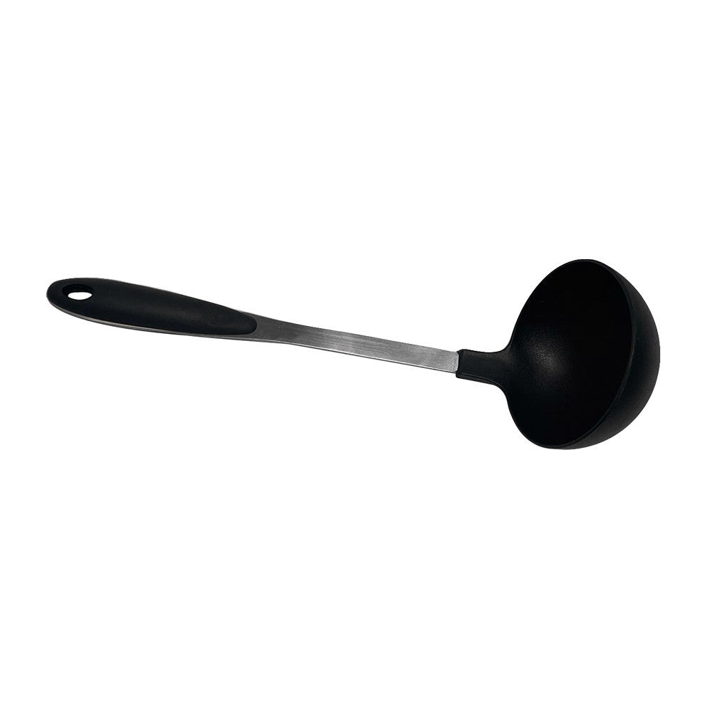 Black Nylon Stainless Steel Slotted Spatula, Slotted Spoon, Pasta Server, Ladle
