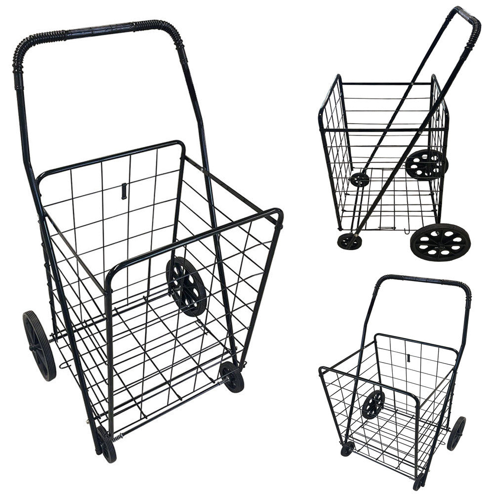 MEDIUM, LARGE Foldable Single Basket Grocery Shopping Cart