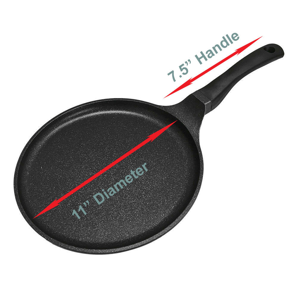Aluminum Round Griddle Plancha Marble Coating NonStick Interior Cookware Kitchen