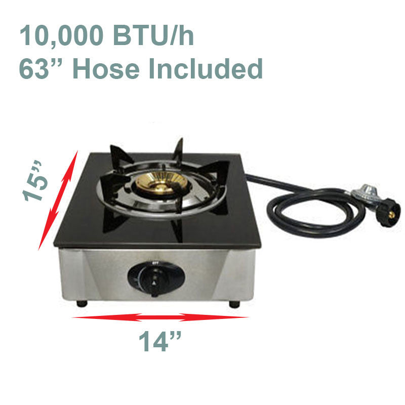 Propane Gas Burner Stainless Steel Stove Table Auto Ignition With Regulator Hose