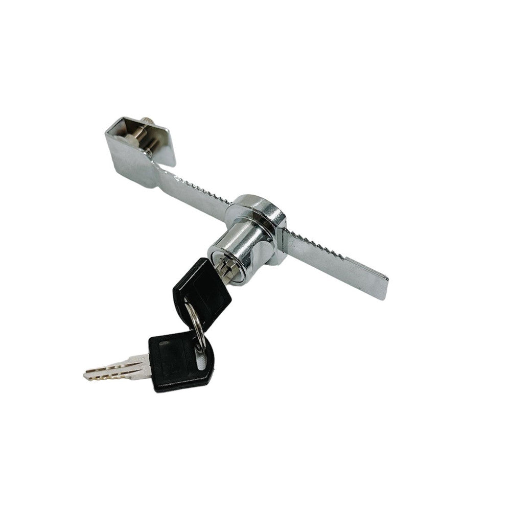 Chrome Keyed Alike Sliding Showcase Lock 2 Keys Security Sliding Case Lock