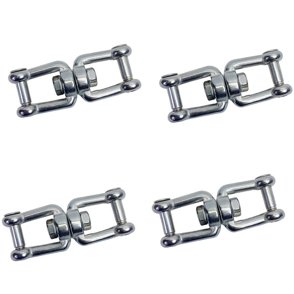 4 Pcs Stainless Steel 5/16" JAW JAW Swivel Shackle Anchor Connector Flush Pin