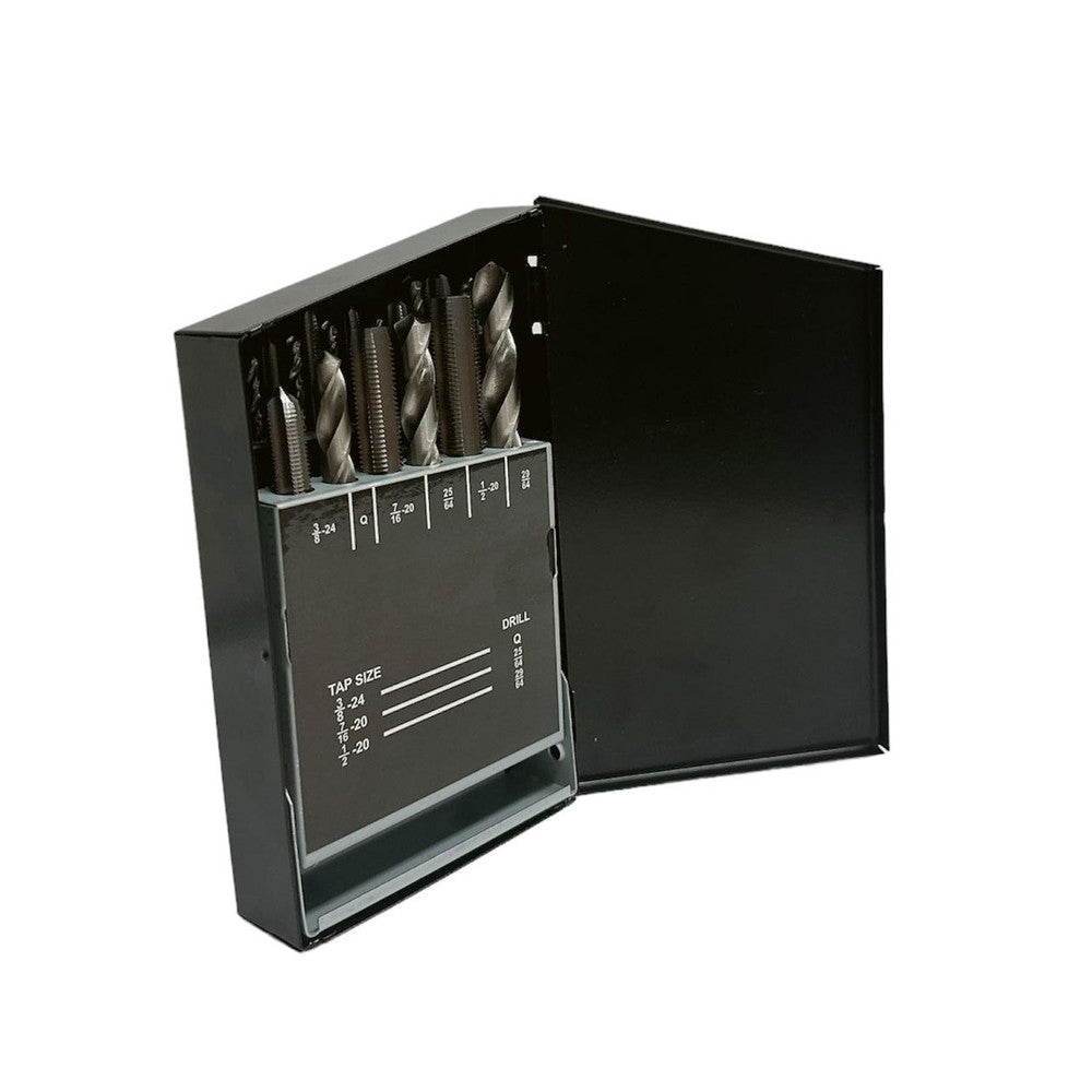 18 Pc HSS UNF Tap Drill Set High Speed Steel Drilling Bit Plug Chamfer Tap Drill