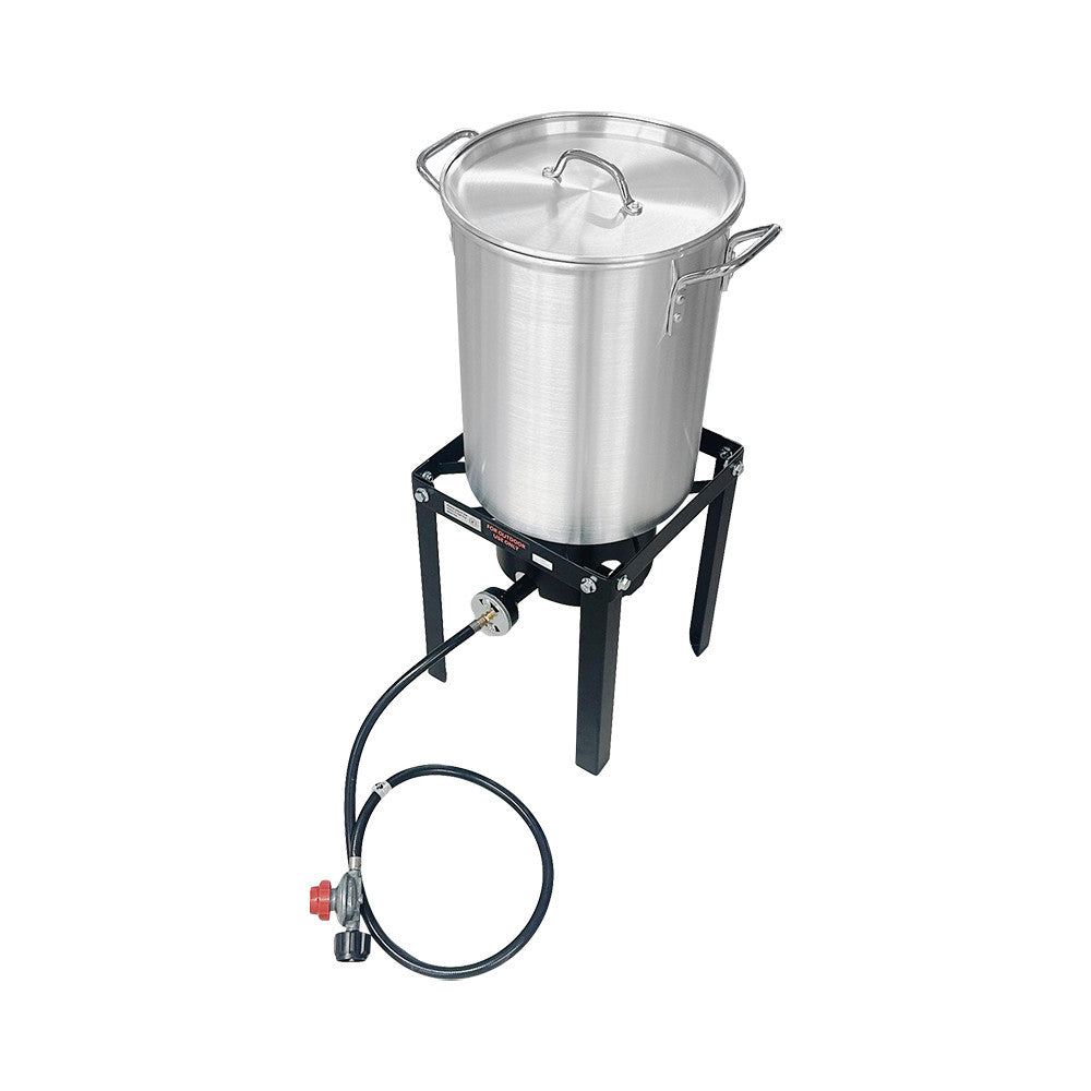 30 Qt Aluminum Turkey Fryer Pot Portable Gas Burner Outdoor Cooking Frying Pot