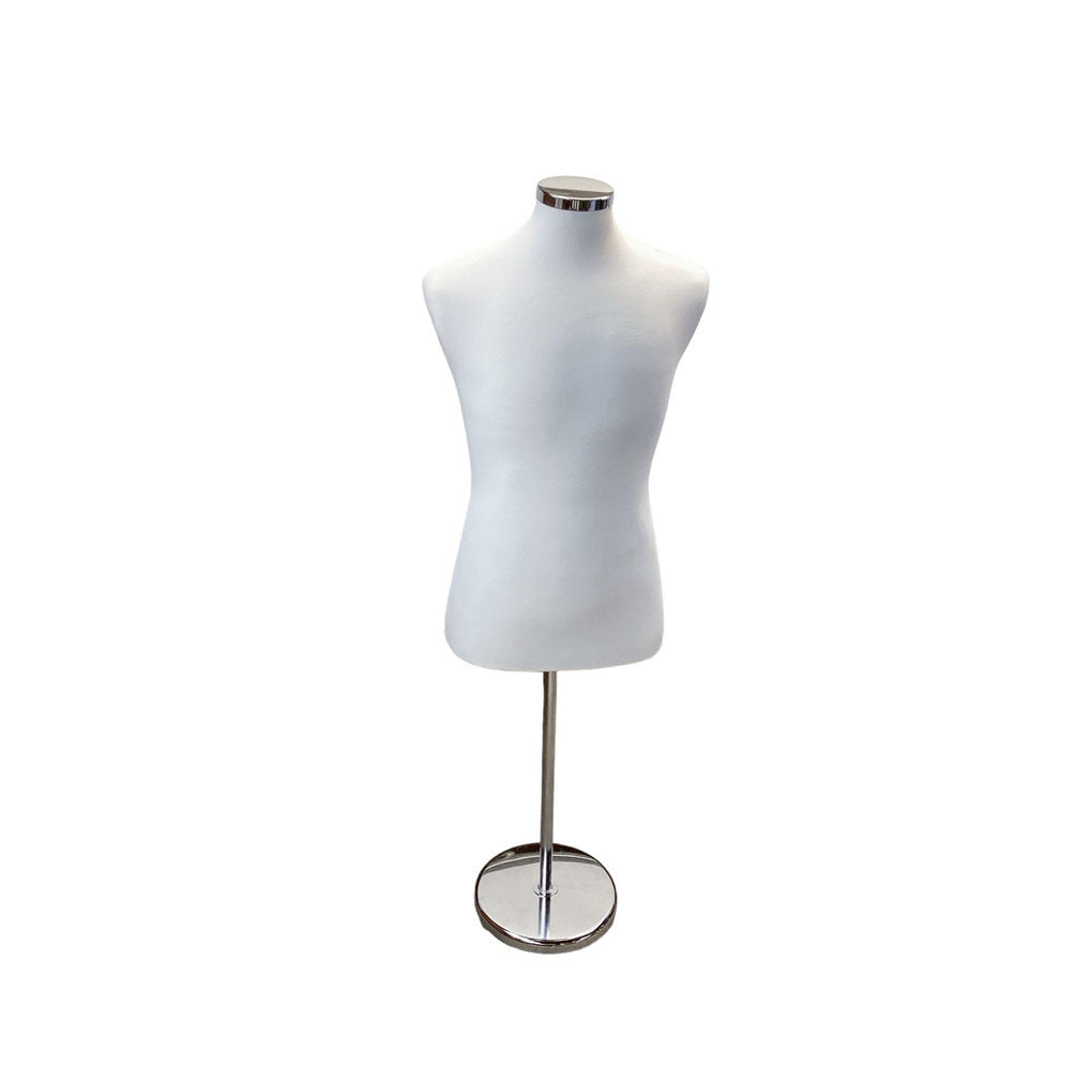 Cream Coat Form & Neckblock Mannequin Adjustable Height Stand 39" Bust 35" Waist