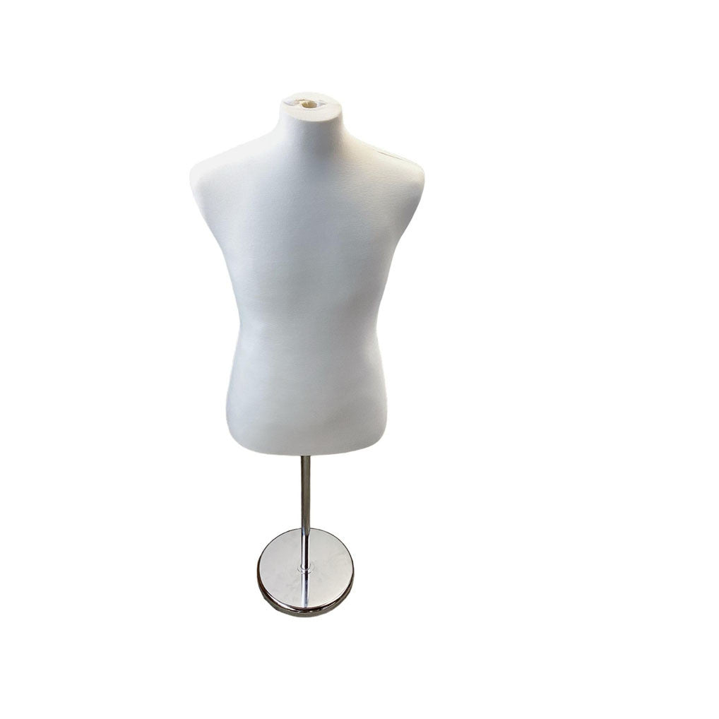 Cream Coat Form & Neckblock Mannequin Adjustable Height Stand 39" Bust 35" Waist