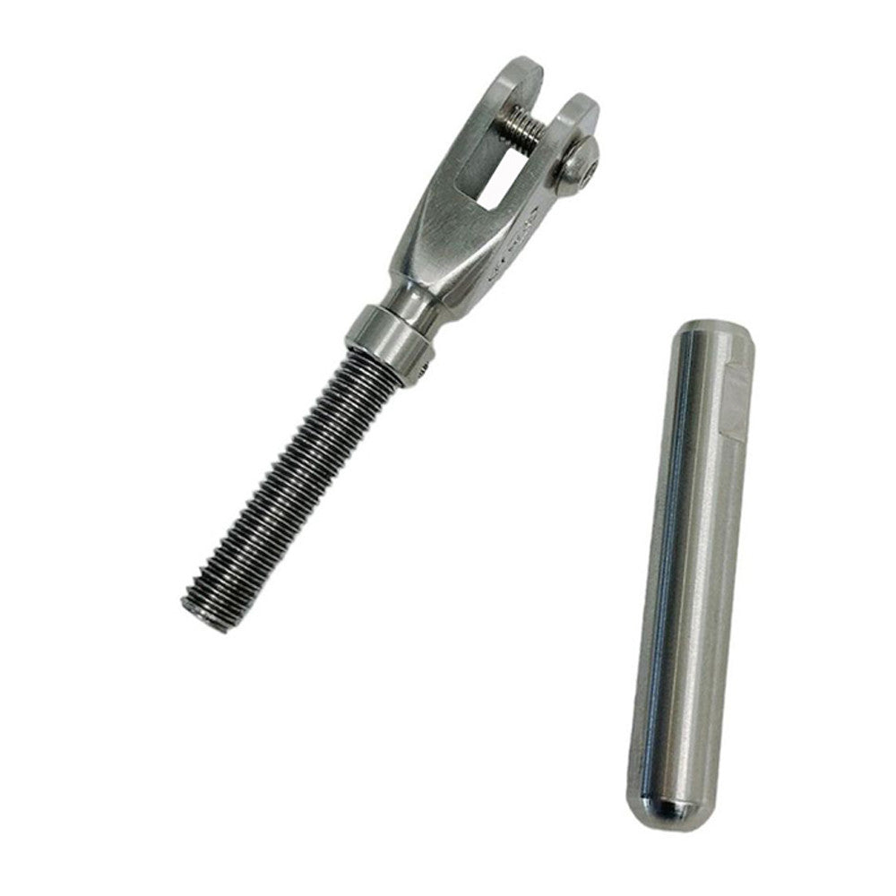 4 Pc Set Marine T316 Stainless Steel Cable Streamline Adjustable Jaw, Cable Rail Terminal Fitting for Deck, Dock, and Railing