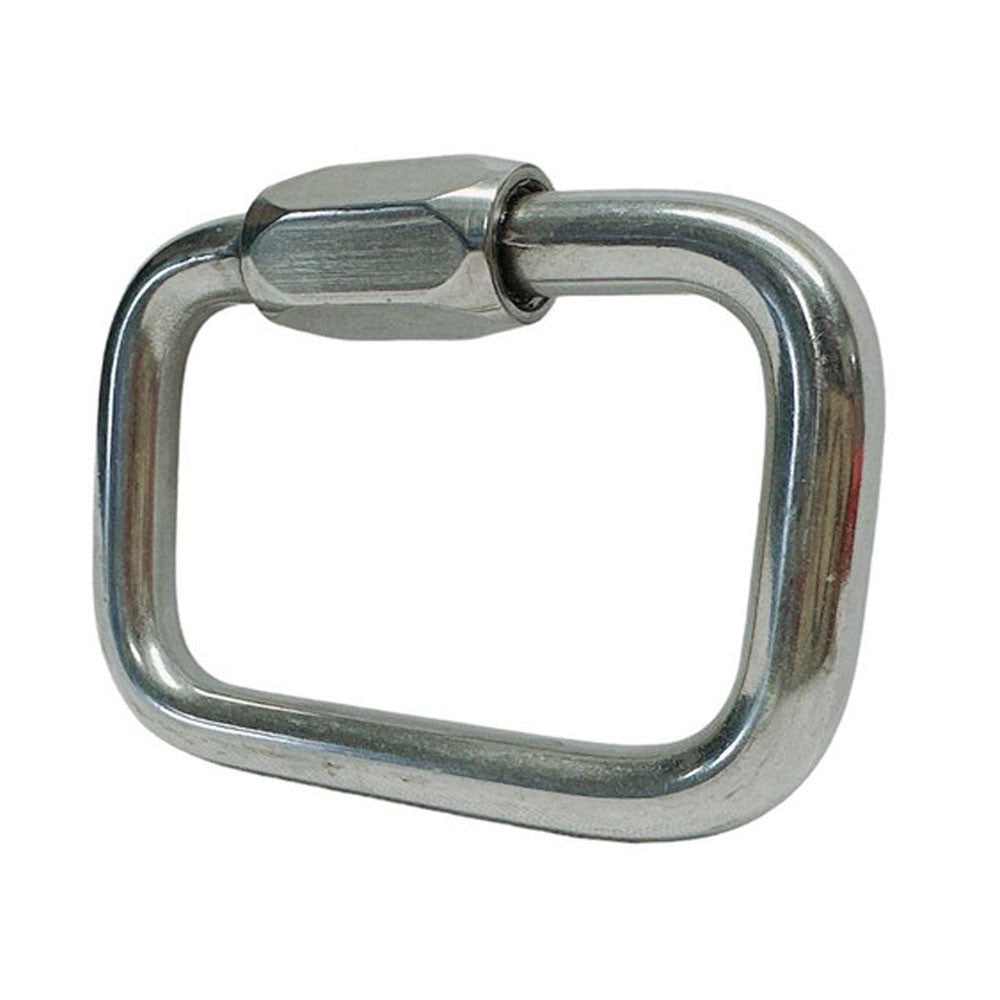 4 Pc Set Marine T316 Stainless Steel Square Quick Link, Locking Carabiner Connector for Chain, Rope, Cable, and Rigging
