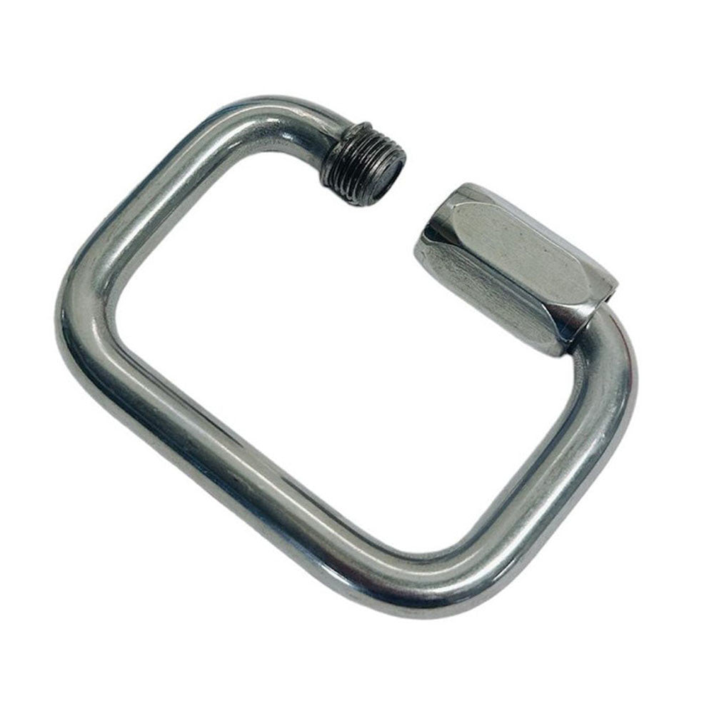 4 Pc Set Marine T316 Stainless Steel Square Quick Link, Locking Carabiner Connector for Chain, Rope, Cable, and Rigging