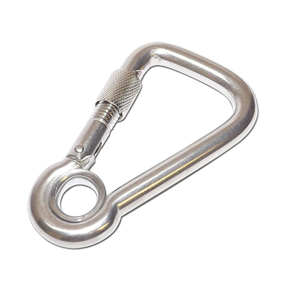 T316 Stainless Steel Angle Spring Snap Hook with Eyelet and Screw, 5 Pack Marine Grade Boat Clip for Rope and Cable