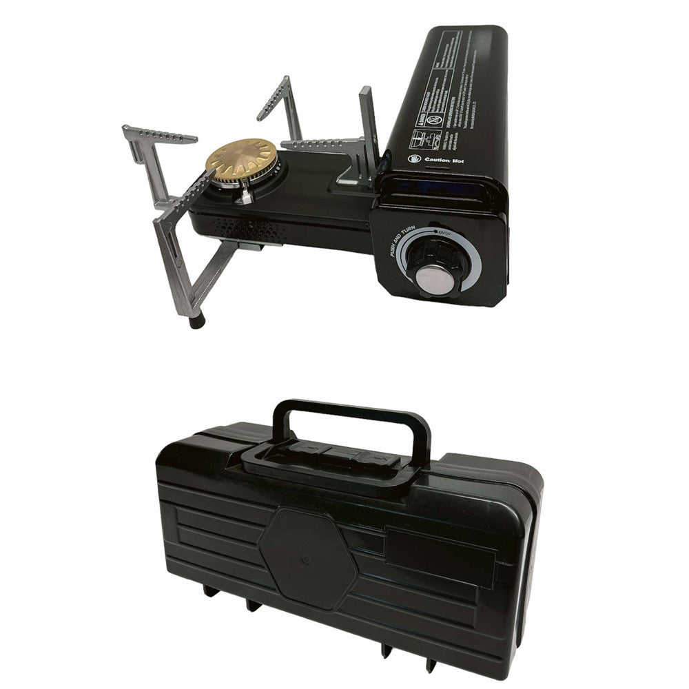 Portable Folding Single Burner Butane Stove 7,250 BTU Foldable Camping - Black