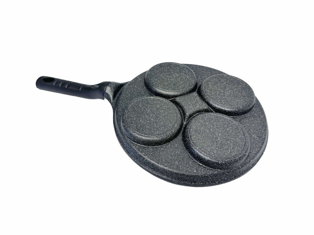 Banh Xeo Pan 4 Cup Nonstick Mini Pancake Pan, Vietnamese Banh Xeo Maker Skillet, Egg Pan for Crispy Crepes, Aebleskiver Style Snacks