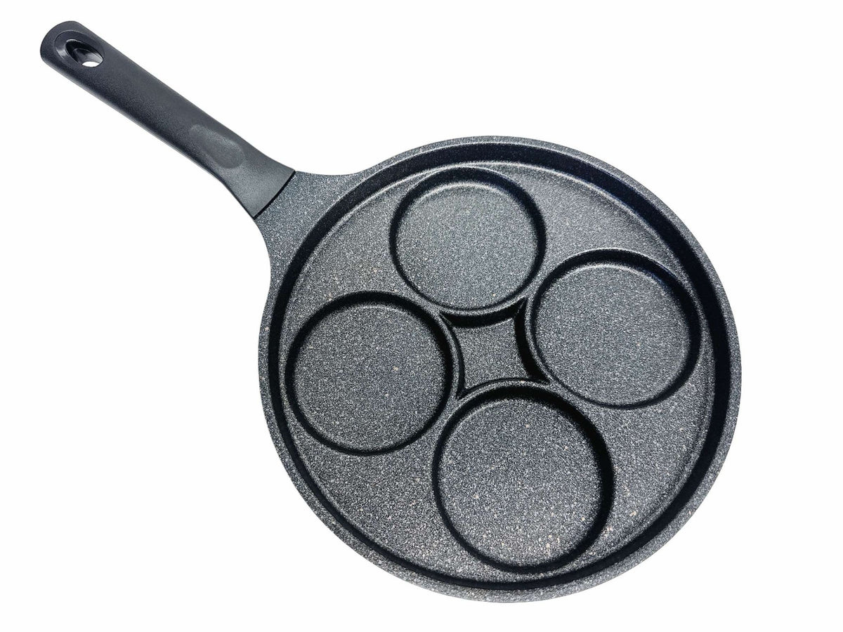 Banh Xeo Pan 4 Cup Nonstick Mini Pancake Pan, Vietnamese Banh Xeo Maker Skillet, Egg Pan for Crispy Crepes, Aebleskiver Style Snacks