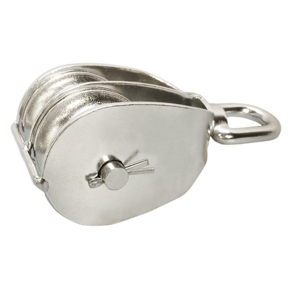 Stainless Steel 316 Double Pulley Block, Marine Wire Rope and Chain Hoist Pulley for 1", 1-1/4", and 2" Sizes