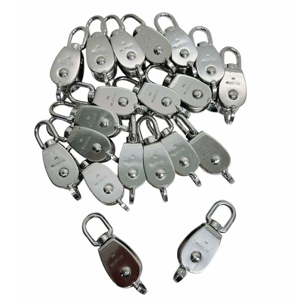20 Pc 1 Marine Stainless Steel 316 SINGLE Pulley w/ Swivel Eye Hoist Lift 300Lbs